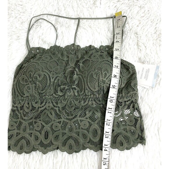 Tranquil & True Lace Bralette Bra Size S Women's Green Double Strap Padded - Picture 7 of 15